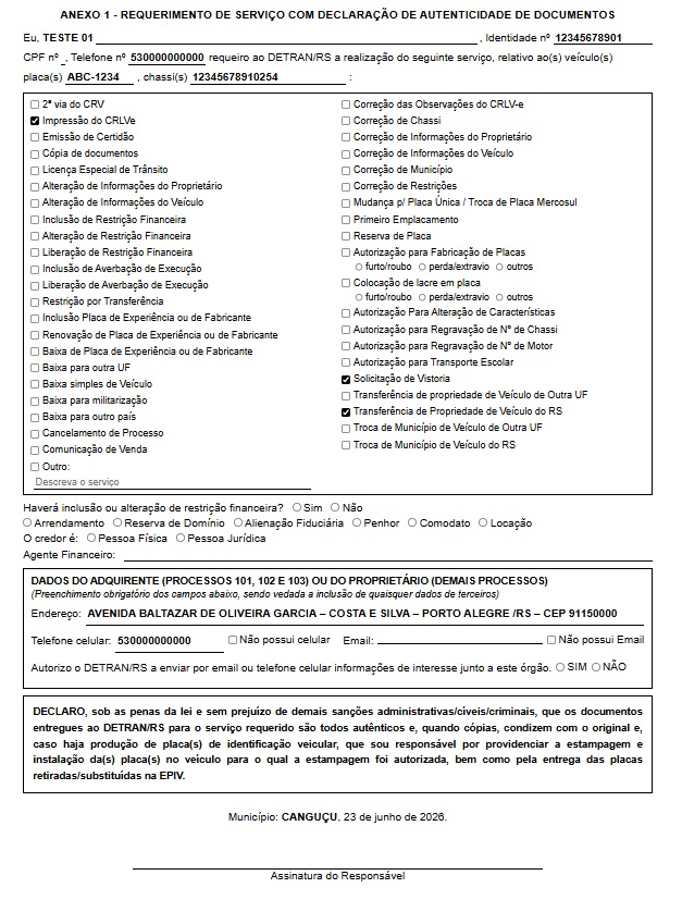 Requerimento gerado
